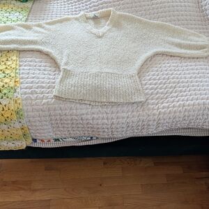 Cozy white V-Neck Sweater for Women